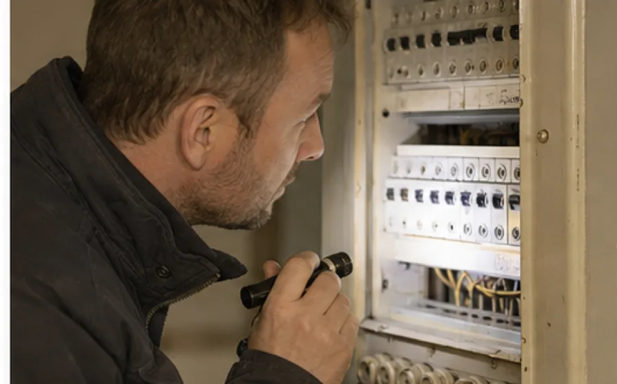 Elektriker Notdienst kontrolliert FI-Schalter und Sicherungen